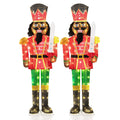 Set of 2 5 FT Lighted Christmas Nutcracker with Glitter Sword