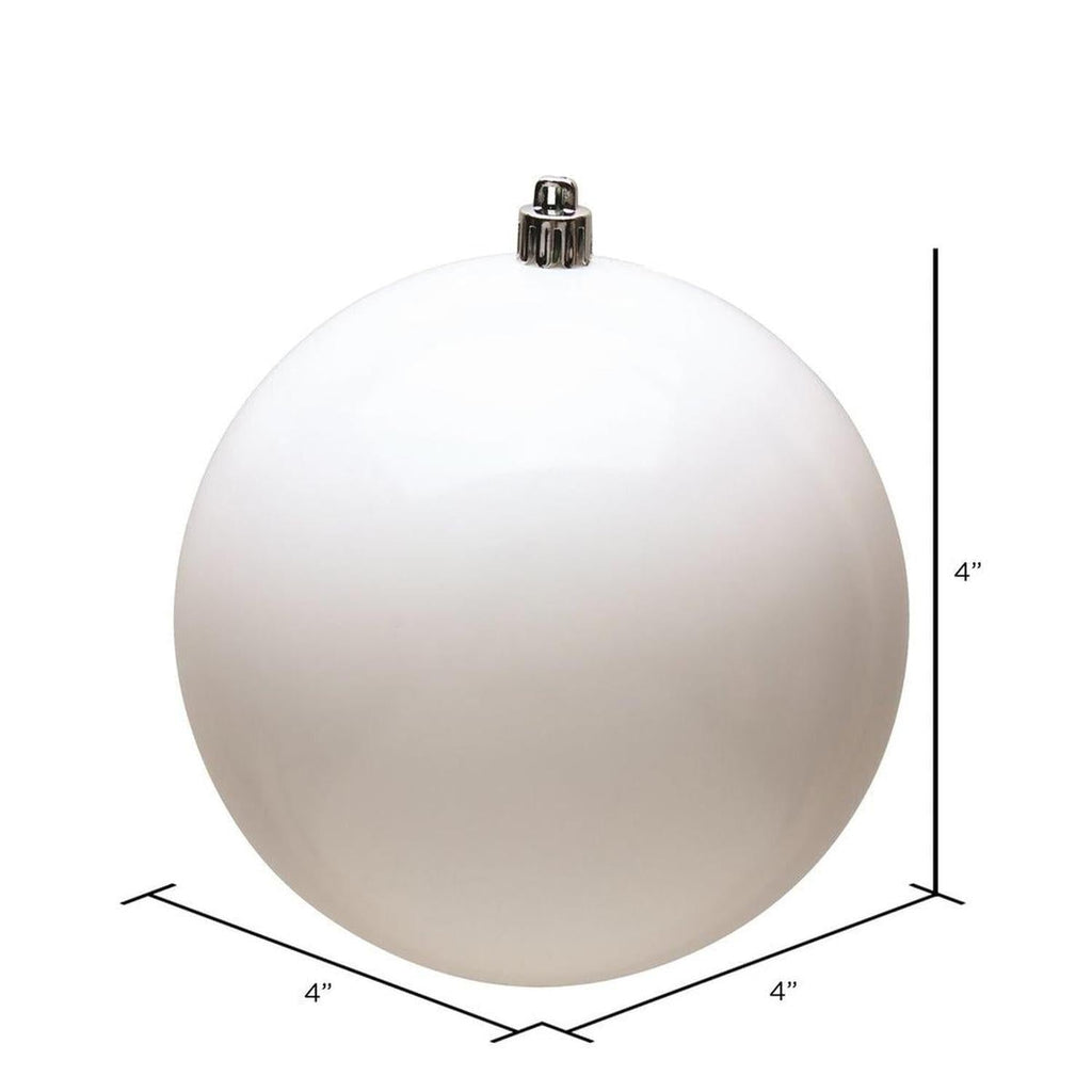 White Shiny Ball Christmas Ornaments (6 pack)