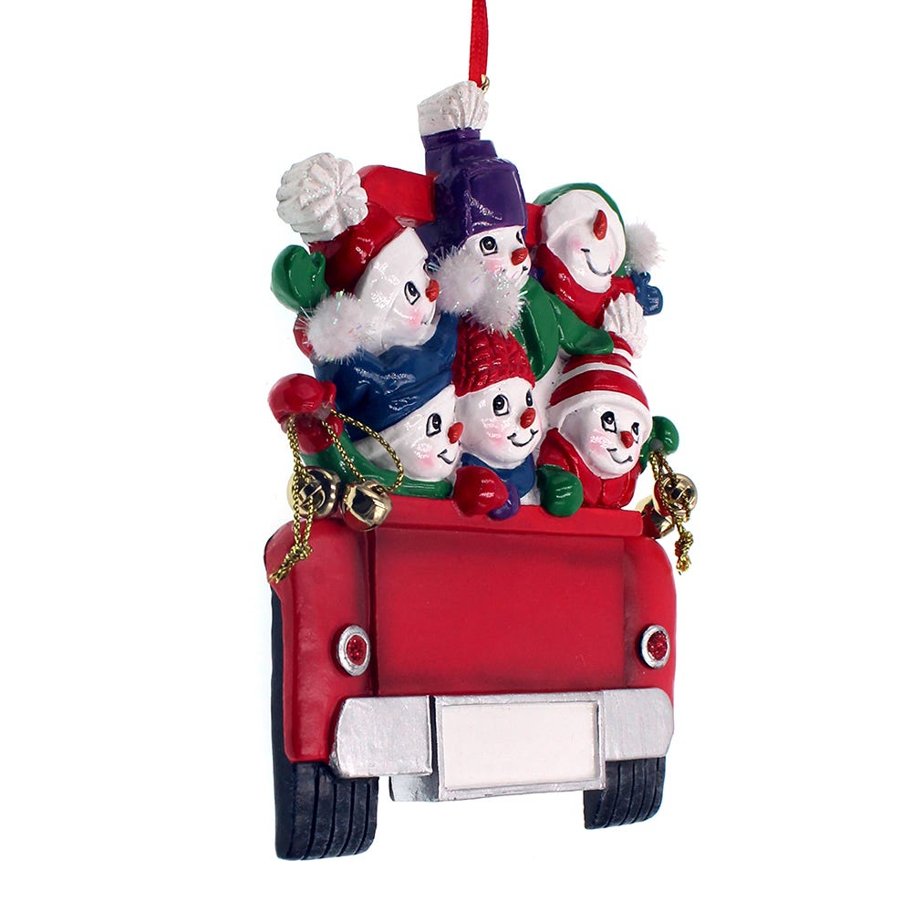 Snowman on Truck Ornament - Family of 2