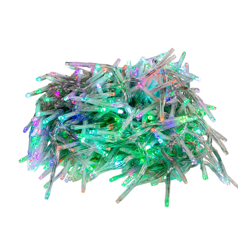 16' 480-Light Twinkle 3MM LED Color Changing Cluster Garland With Clear Wire