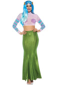Shimmer Spandex Mermaid Costume Maxi Skirt Green (Medium-Large)