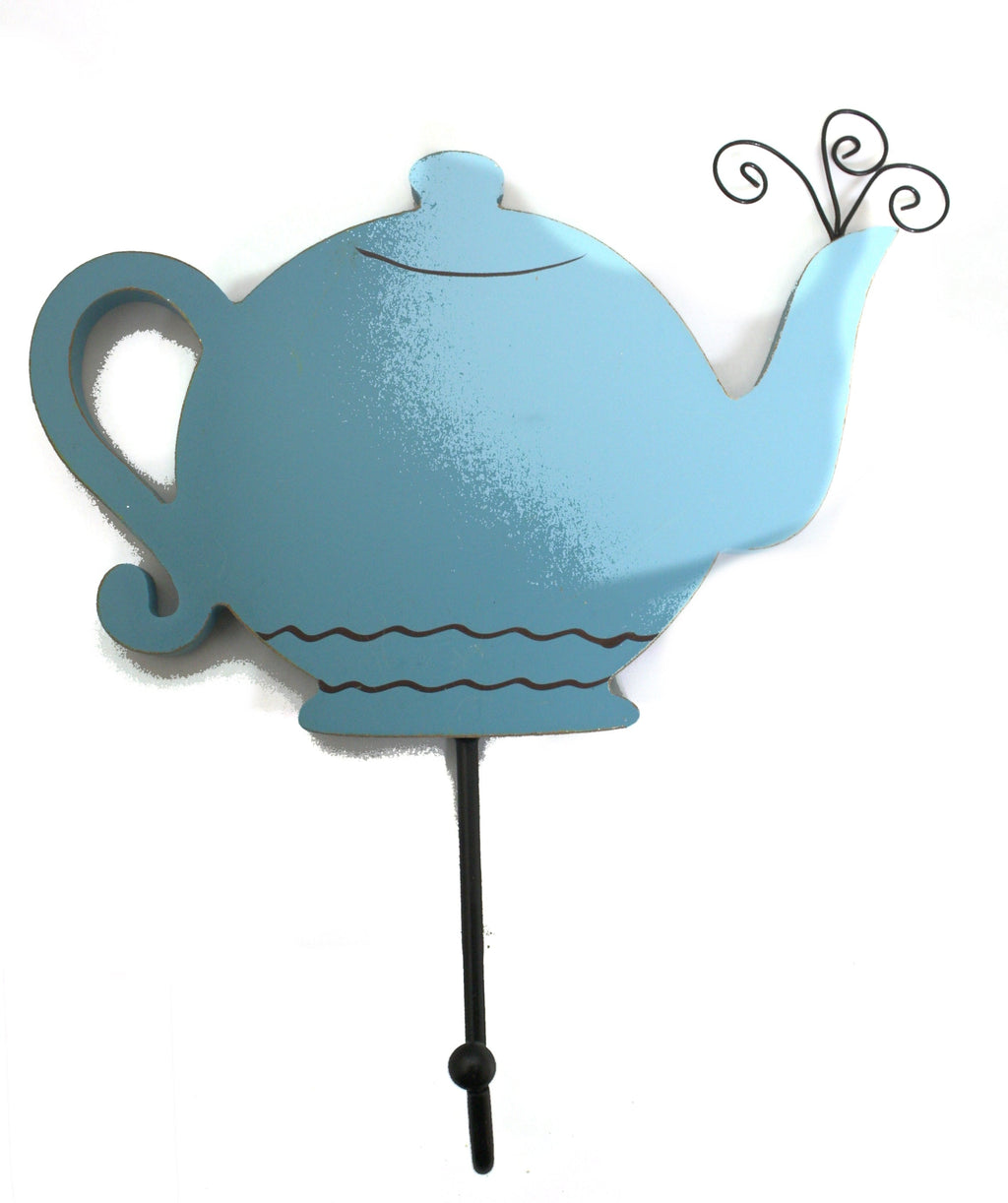 Tea Pot Wall Hook - Blue