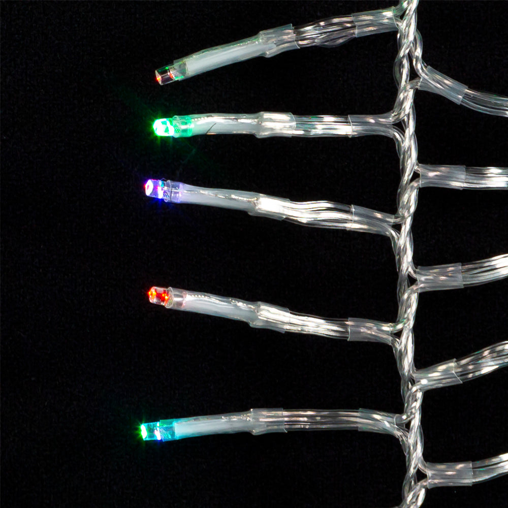 16' 480-Light Twinkle 3MM LED Color Changing Cluster Garland With Clear Wire
