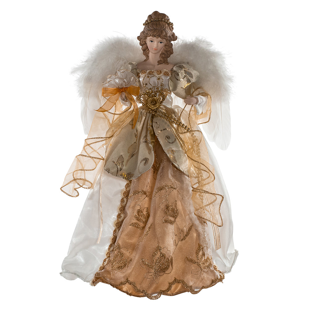 Ivory and Gold Angel Treetop