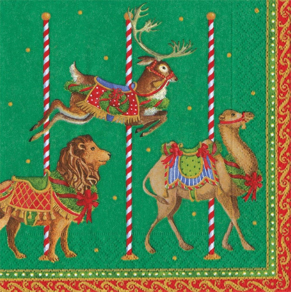 Merry Go Round Cocktail Napkins (Green)