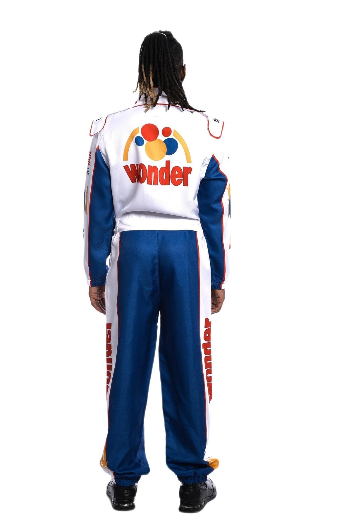 WonderBread Jumpsuit: Ricky Bobby Race Driver Costume Mashup (No Embroidery) for Adult Halloween Cosplay