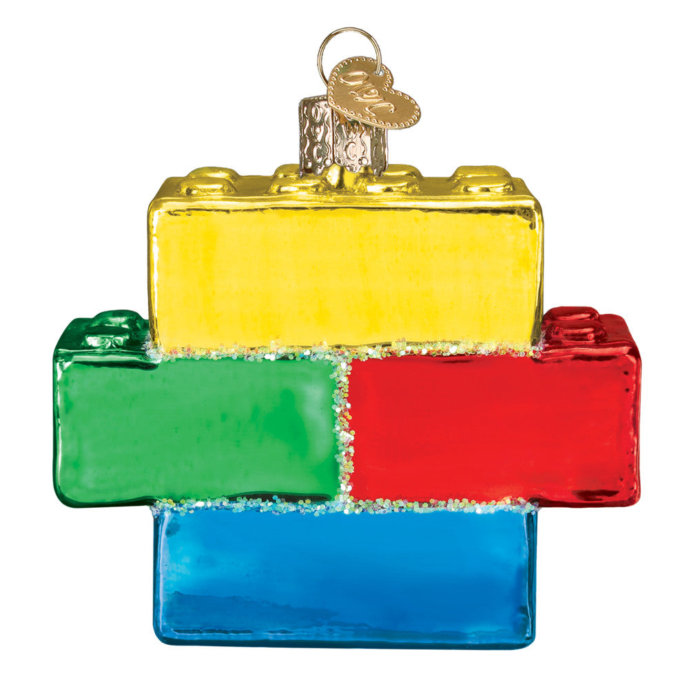 Building Blocks Glass Ornament