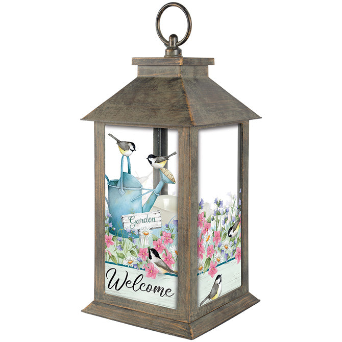 Gentle Chickadees Flameless LED Candle Lantern