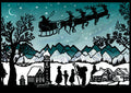 Miniature Silhouette Advent Calendar Card - Cyan