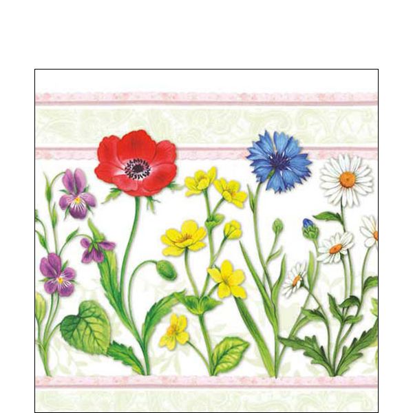 Paper Cocktail Napkin - Field Flowers