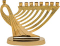 Brass Menorah - Textured Harp