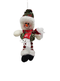 Plush Snowman Ornament with Button Legs