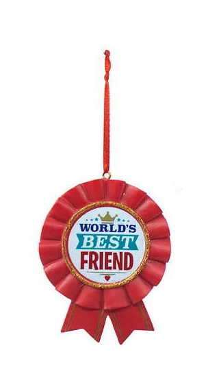 Worlds Best Friend Ribbon - Ornament