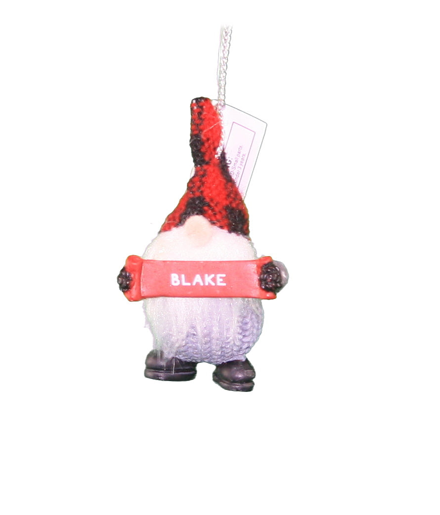 Personalized Gnome Ornament (Letters A-I) - Blake