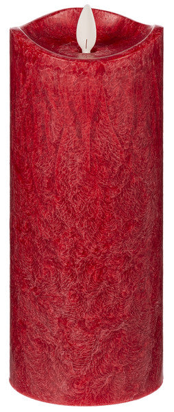 Wax LED Pillar Candle - Red - 3x8