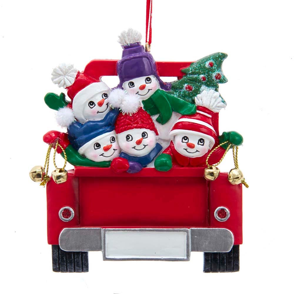Snowman on Truck Ornament - Family of 2