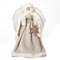 16" White and Gold Scalloped Angel Tree Topper
