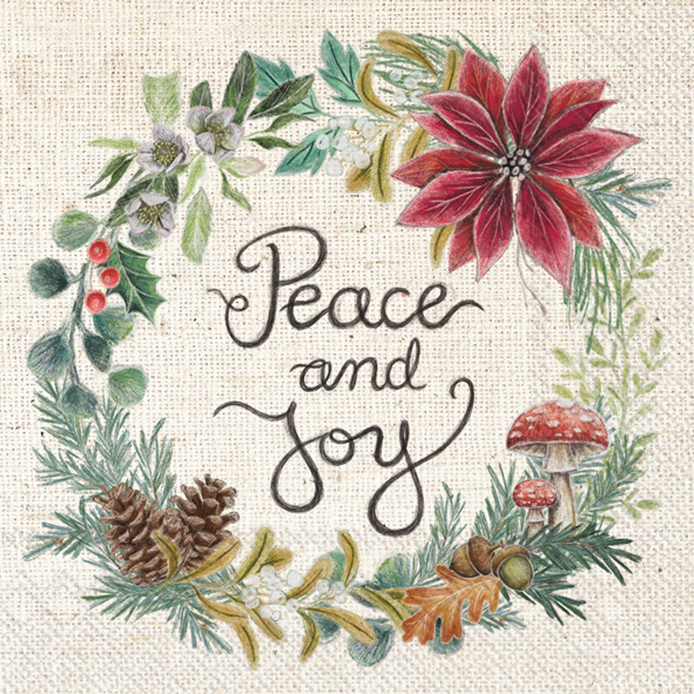 Peace And Joy Linen - Cocktail Napkin