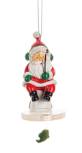 Ice Fishing Santa  Ornament