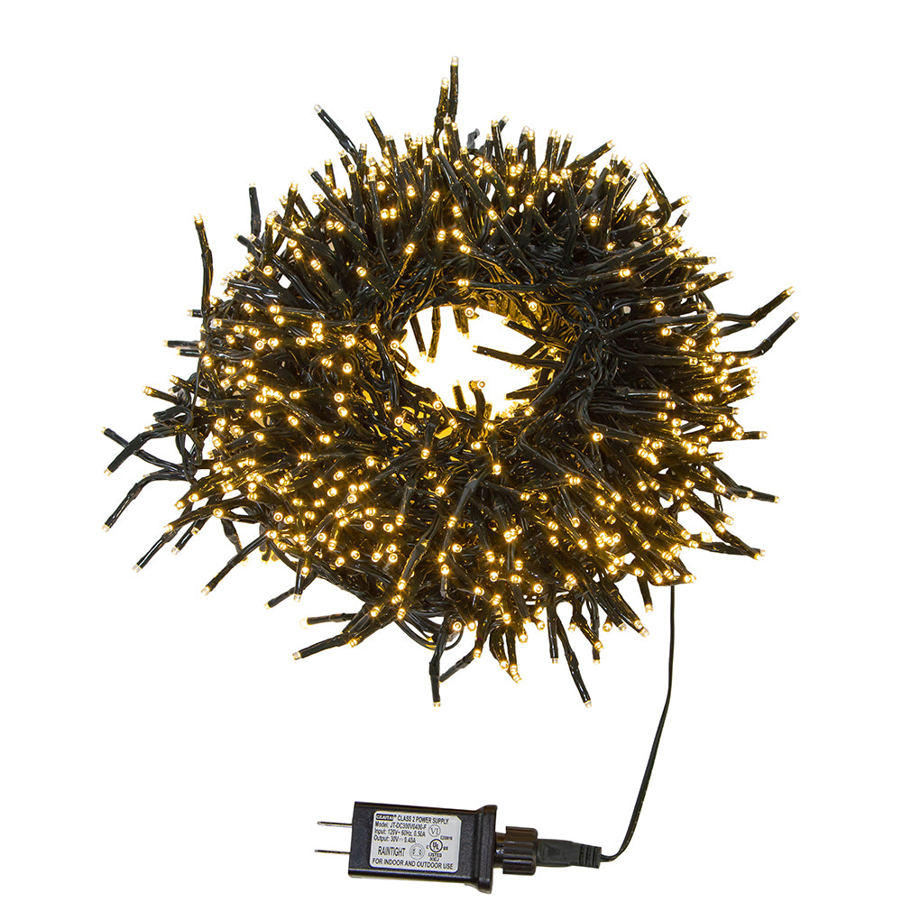 1000-Light Warm White LED Cluster Light Set