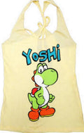 Yoshi Yellow Thin-Cut Tank Top With Open Braided Racerback Back