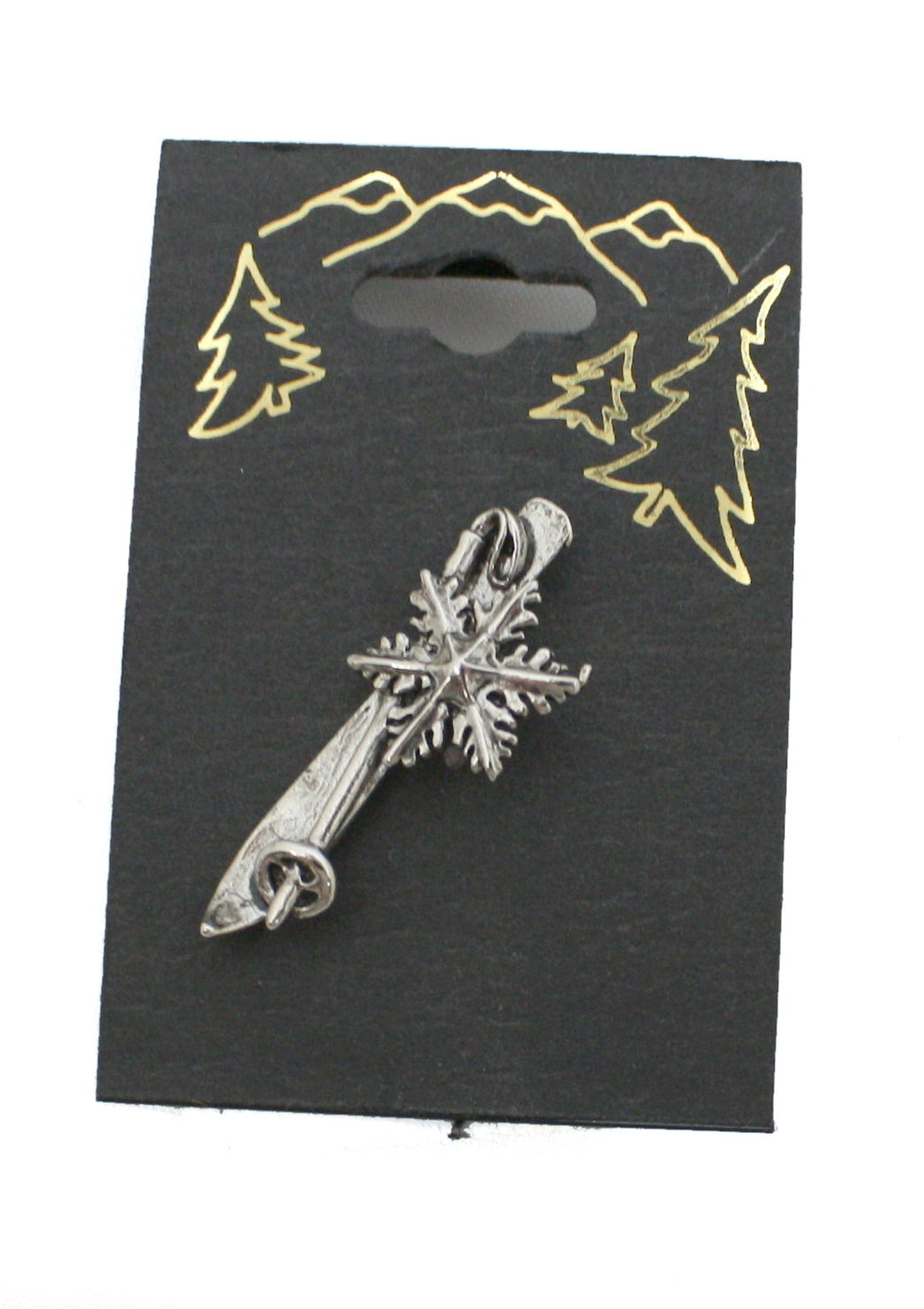 Snowflake Pewter Single Ski Pin