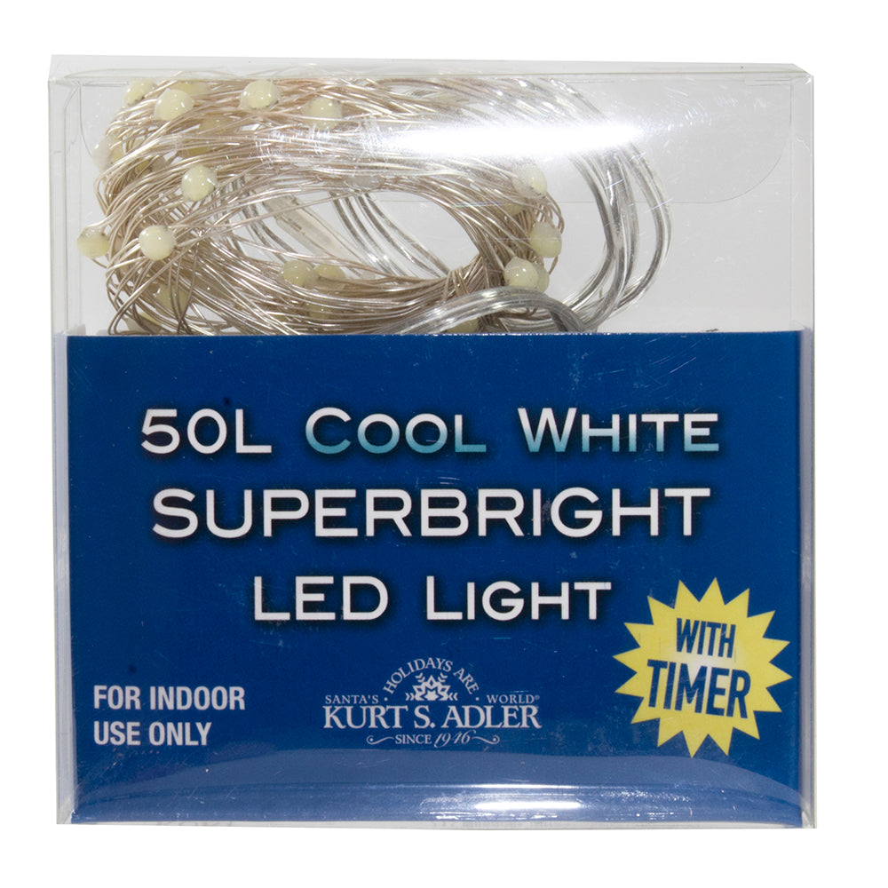 50-Light Battery-Operated Cool White Superbright LED Light Set