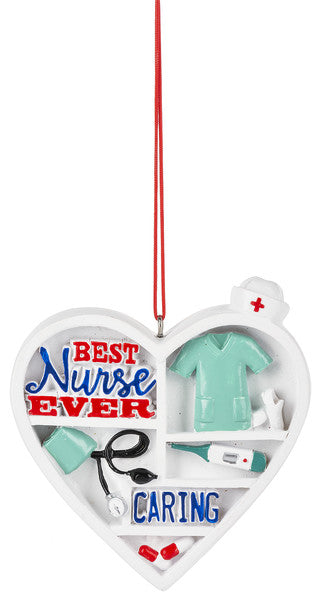 Best Nurse Ever - Heart Ornament