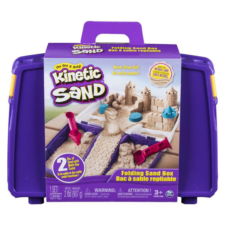 Kinetic Sand - Folding Sand Box with 2 lbs and Mold and Tools