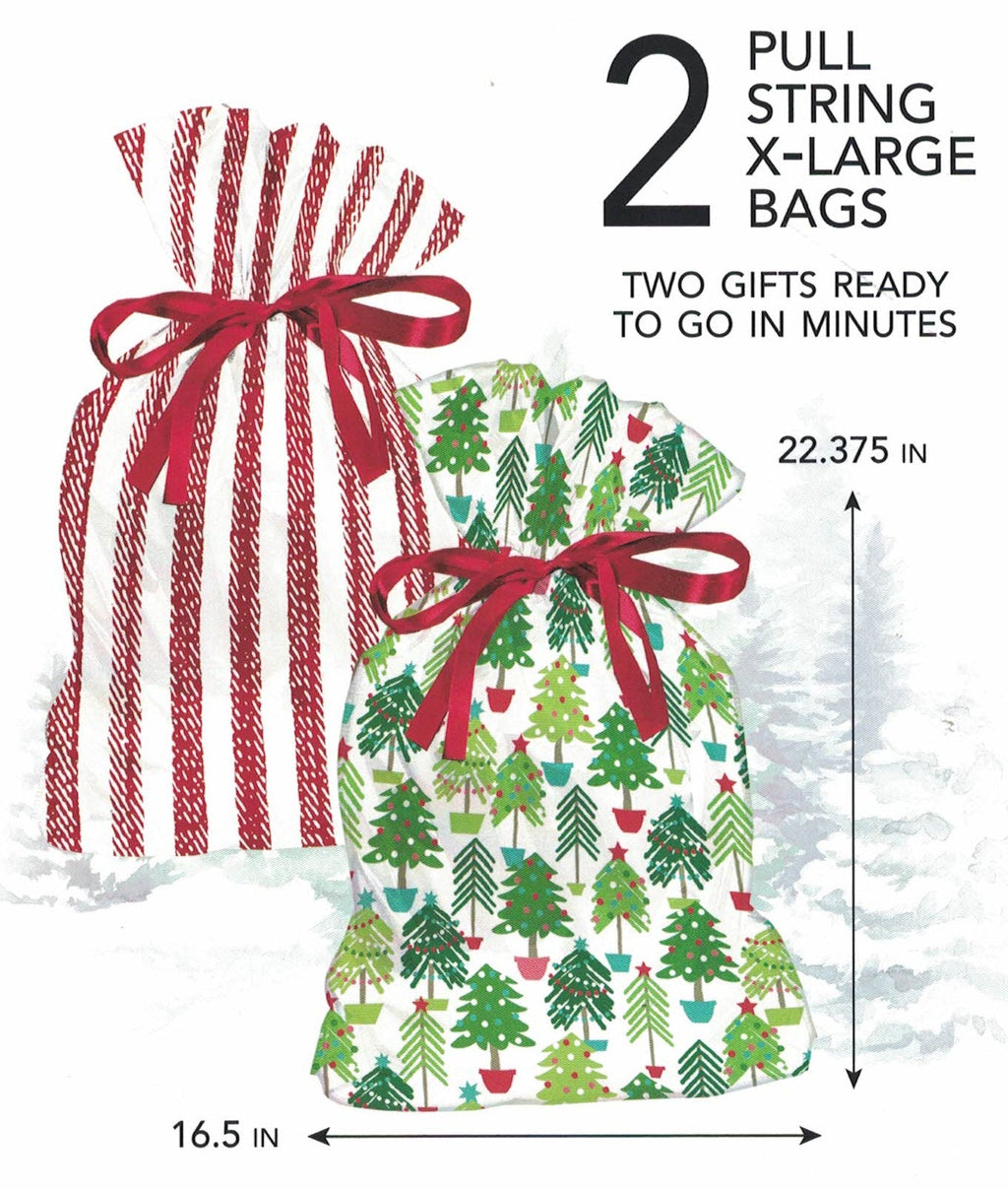 X- Large Pull String Gift Bag - 2 Pack