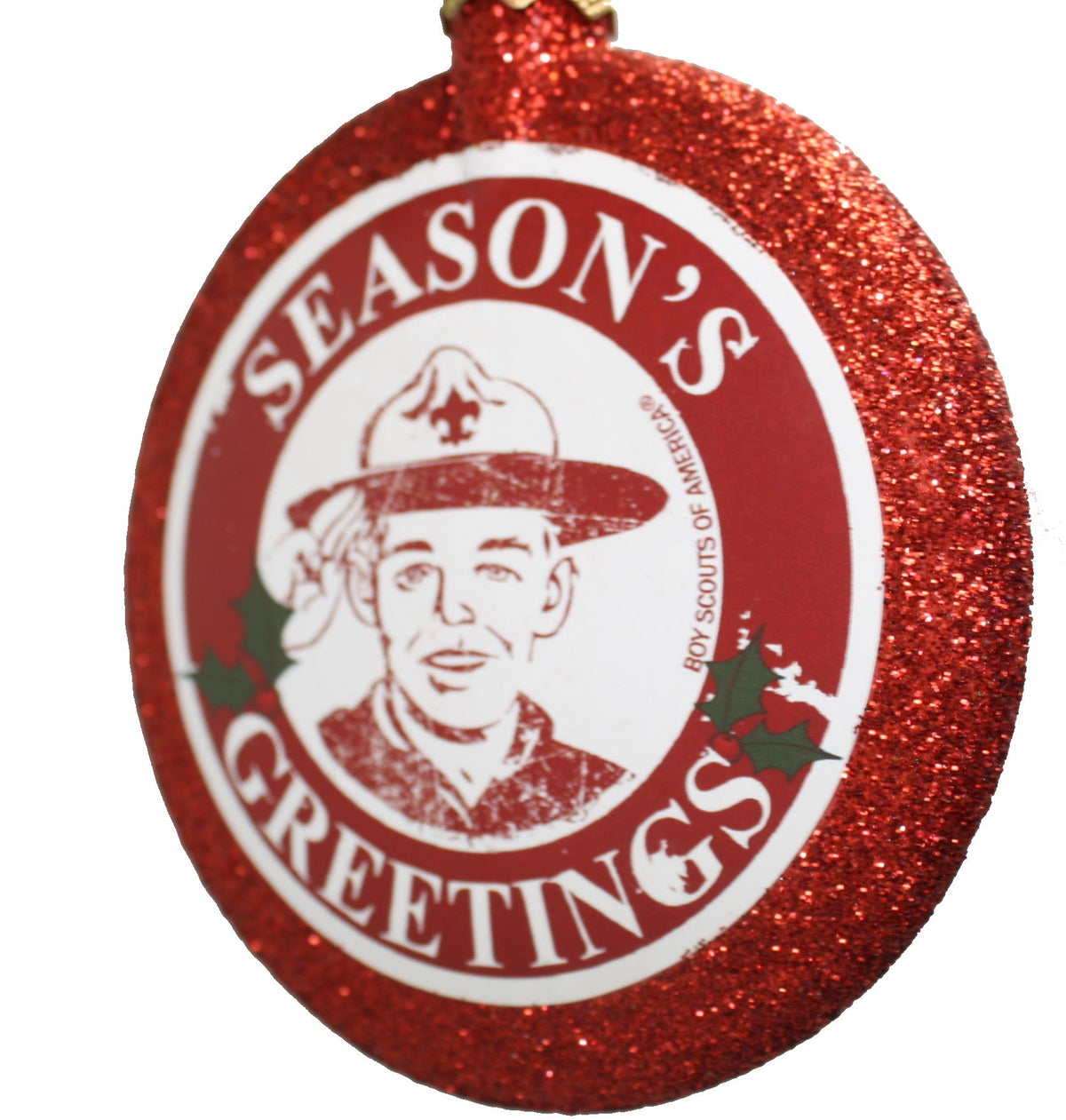 Boy Scout Round Disc Ornament - Wreath