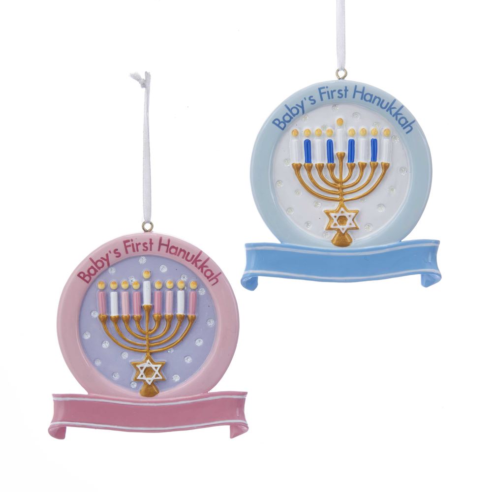 Baby's First Hanukkah Ornament Pink