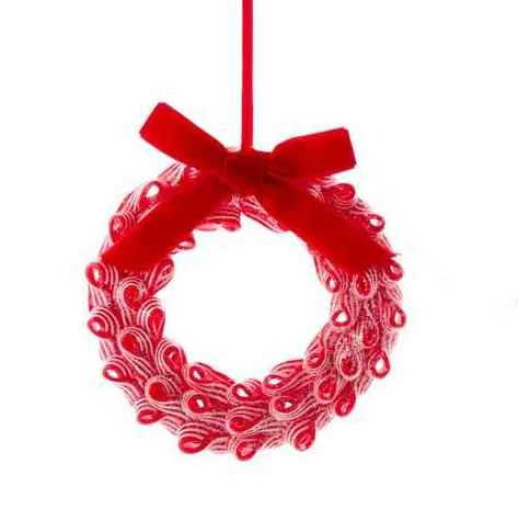 Peppermint Wreath Ornament - Ribbon Candy