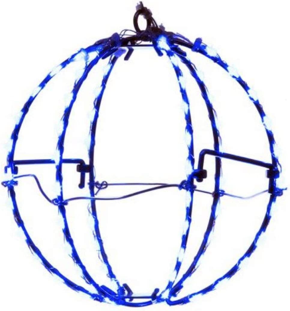 Blue LED Foldable Metal Sphere - 6 Inch